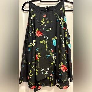 Floral Black Sleeveless Top